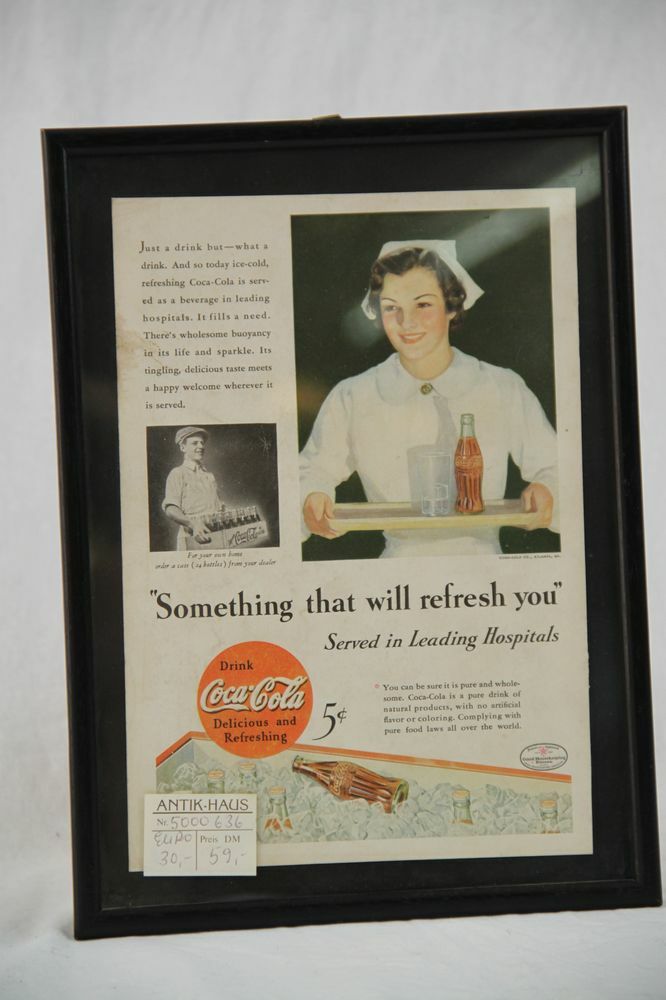Gerahmtes Werbebild Coca Cola "Refreshing"