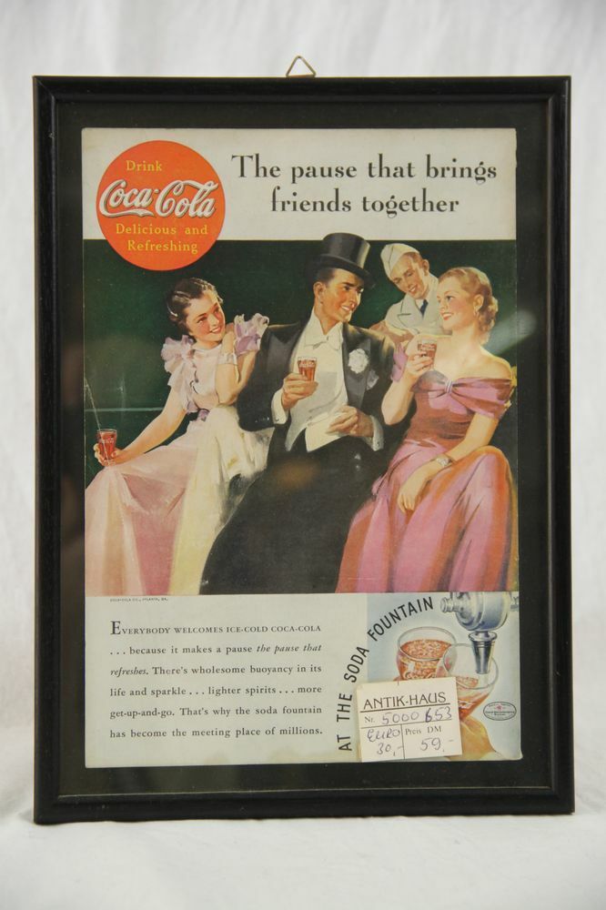 Gerahmtes Werbebild Coca Cola "Friends"