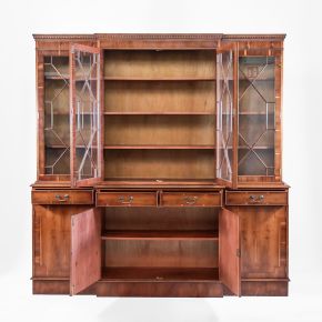 Englischer Bcherschrank Eibe | Massivholz Vitrine 214 cm